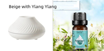 Volcanic Flame Aroma Diffuser with LED light and 130ml capacity in beige and black