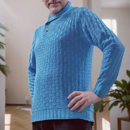 Men's slim button turtleneck sweater in various colours for stylish winter wear