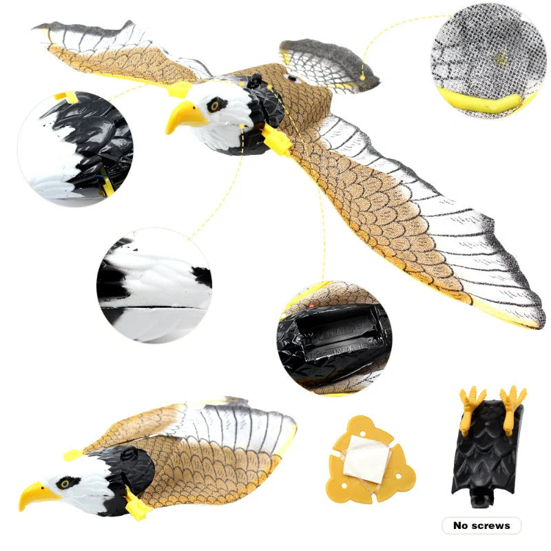Interactive hanging eagle cat toy for dynamic play