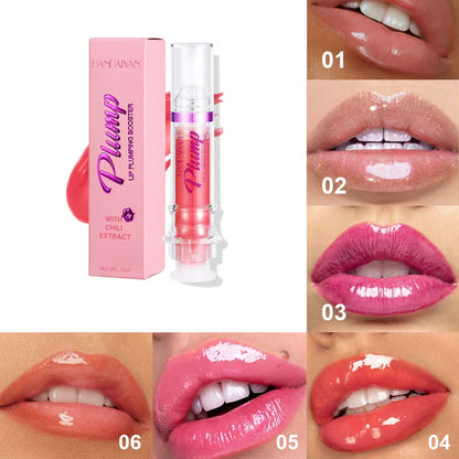 Glossy Luxury Lip Gloss in various shades with a mirror-like shine and hydrating formula