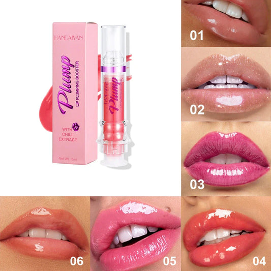 Glossy Luxury Lip Gloss in various shades with a mirror-like shine and hydrating formula