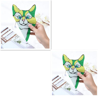 Colourful stained glass cat window hanger decoration, reusable PVC sticker