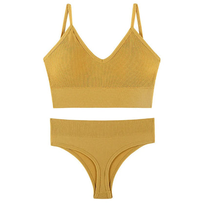 Wireless French triangle cup bra set for small chest push-up in various colours