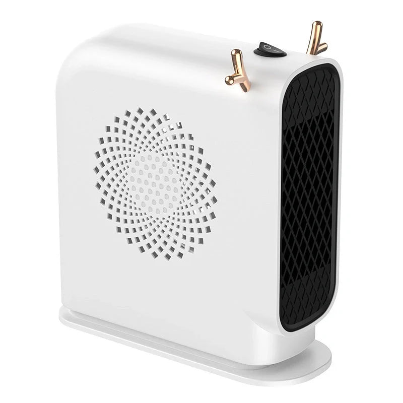 Compact Desktop Heater in Macaron Green, Ivory White, and Maya Yellow for small space warmth