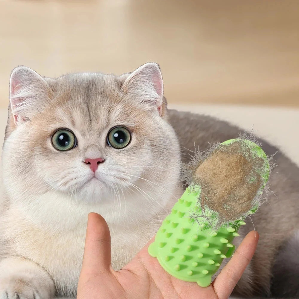 Soothing pet grooming tool with massage and hair removal features, suitable for cats, dogs and other pets