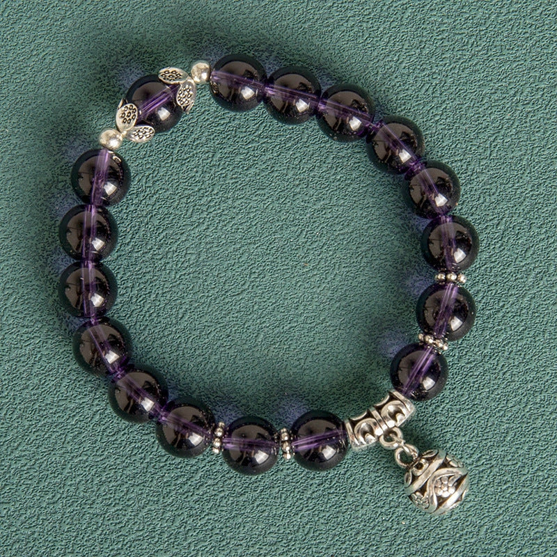 Elegant 10mm hollow ball Korean-style crystal opal bracelet in various colours