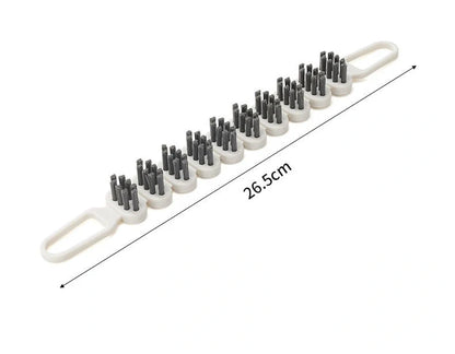 Bendable faucet cleaning brush with white PE/PP bristles for kitchen and bathroom use