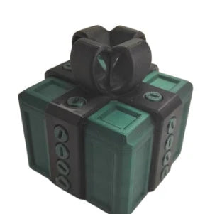 Clever Gag Gift Box - Unique 3D printed design in various colors with a humorous "trouble" concept for prank gifts and creative holiday presents
