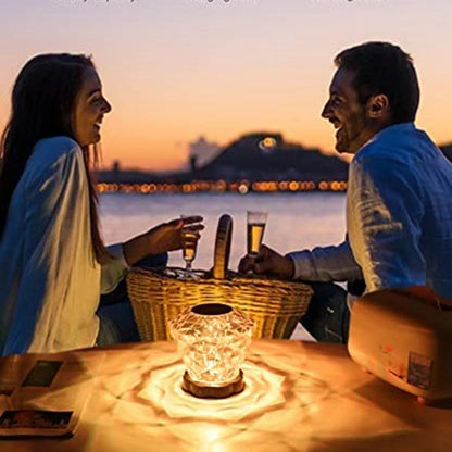 Diamond crystal table lamp with USB touch sensor and dimmable LED light