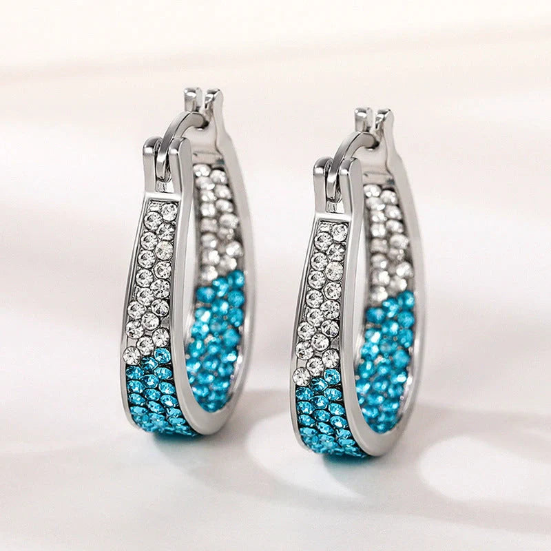 Colourful geometric diamond earrings for women with English letter detailing