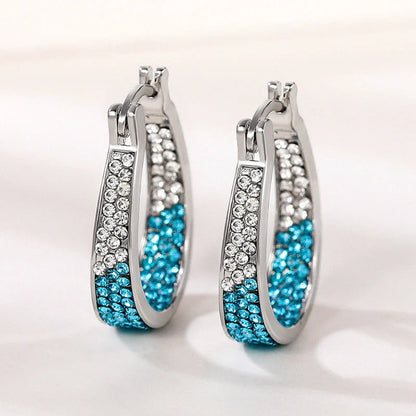 Colourful geometric diamond earrings for women with English letter detailing