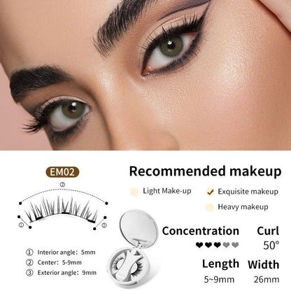 Magnetic false eyelashes with storage box, glue-free and natural-looking lash enhancement