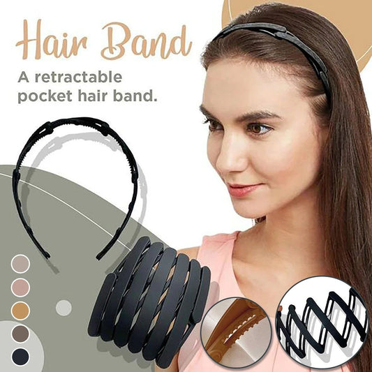 Retractable Pocket Hair Band - A stylish, secure, and convenient hair accessory that can be easily stored in your pocket or bag.