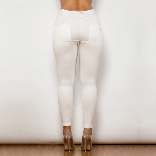 Shascullfites Melody Cotton Shaping Leggings in white, featuring booty lifting and anti-cellulite design