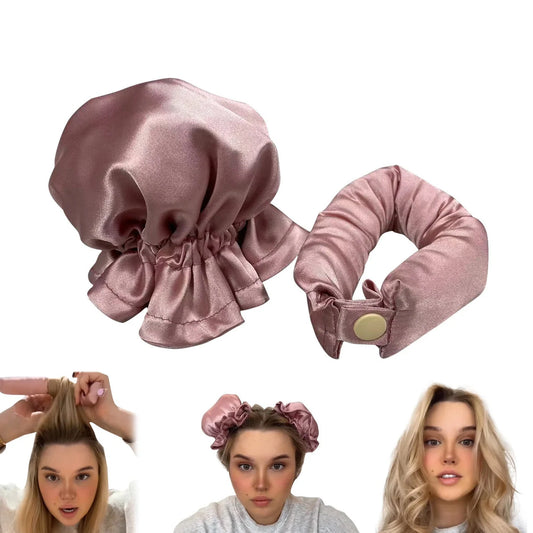 Heatless curl stick with cloth cover for safe overnight hair styling