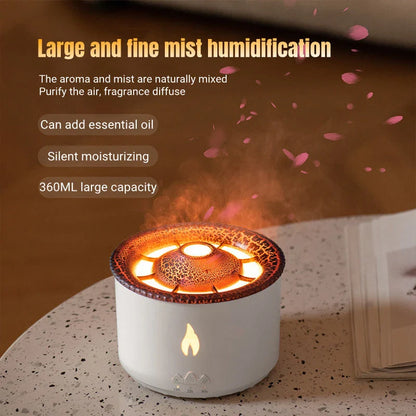 Ultrasonic Essential Oil Diffuser with Relaxing Flame and Jellyfish Smoke Ring Effects