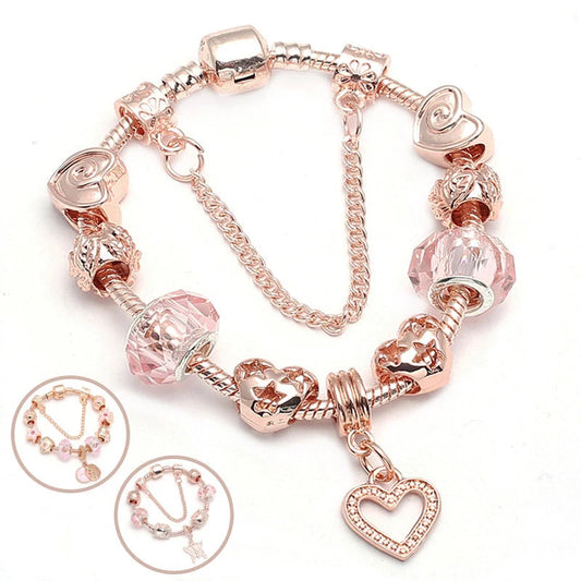 Elegant rose gold geometric bracelet with a stylish and modern design, perfect for daily wear or special occasions.