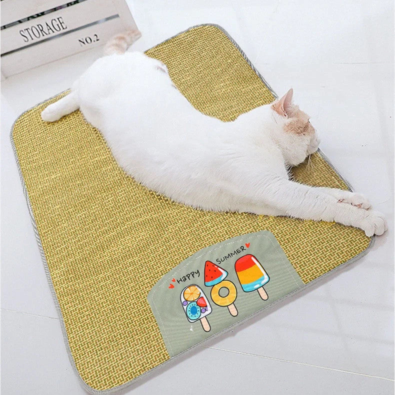 Cooling Rattan Pet Mat for dogs and cats with sponge support, available in multiple sizes