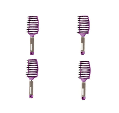 A premium hair brush with a sleek design, featuring soft bristles and a rounded massage function for healthy, detangled hair