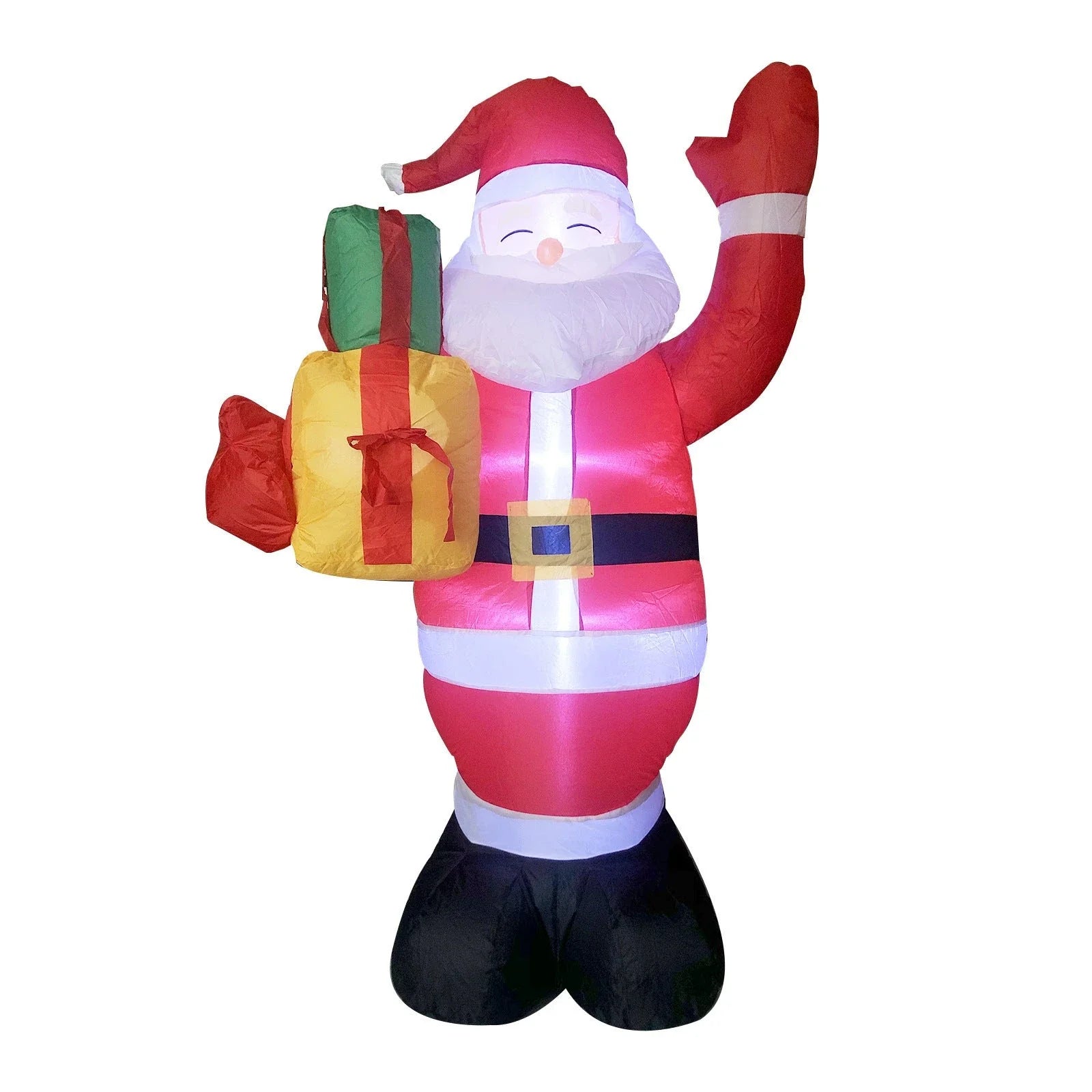 Festive LED Christmas Decor Set with Glowing Santa, Christmas Tree, and Snowman Inflatables