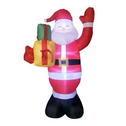 Festive LED Christmas Decor Set with Glowing Santa, Christmas Tree, and Snowman Inflatables