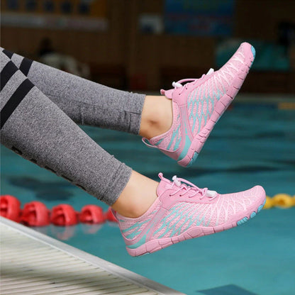 Smmer Water Shoes with non-slip rubber sole and mesh upper in various colours