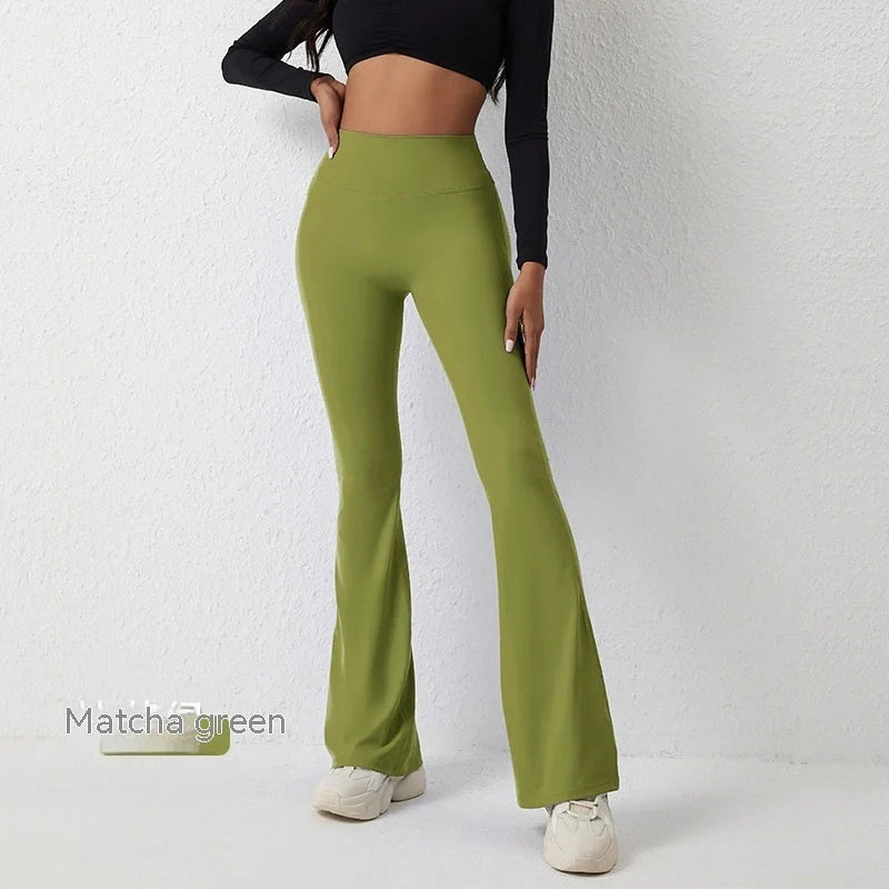 Premium high-rise slimming trousers with wide leg, crafted from Naked Sensation fabric for superior comfort and a flattering fit