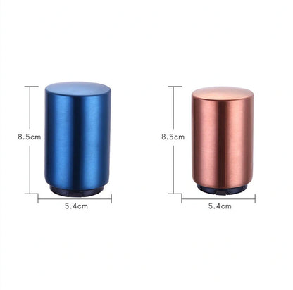 Portable magnetic automatic beer bottle opener in brushed stainless steel finish