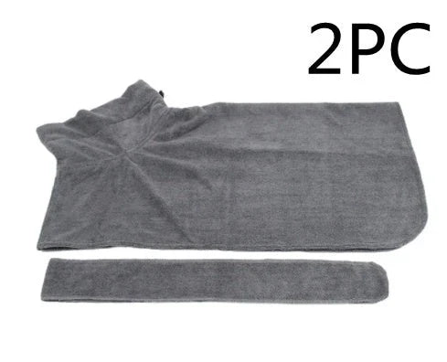 Premium microfiber pet drying bathrobe with adjustable strap and soft lining for superior comfort and absorbency