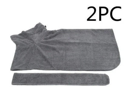 Premium microfiber pet drying bathrobe with adjustable strap and soft lining for superior comfort and absorbency