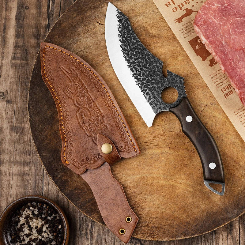 T6 Crocodile Multi-Function Kitchen Knife with forged steel blade and ergonomic handle