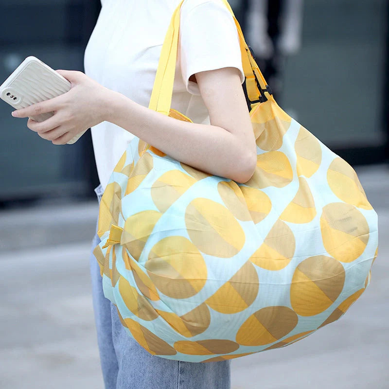 Large capacity foldable nylon shopping bag in various colors