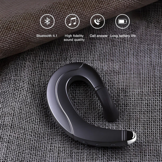 Bluetooth Ear-Hook Headset with Bone-Conduction Technology in Red, Black, and Blue Colours