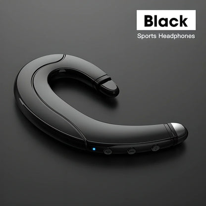 Bluetooth Ear-Hook Headset with Bone-Conduction Technology in Red, Black, and Blue Colours