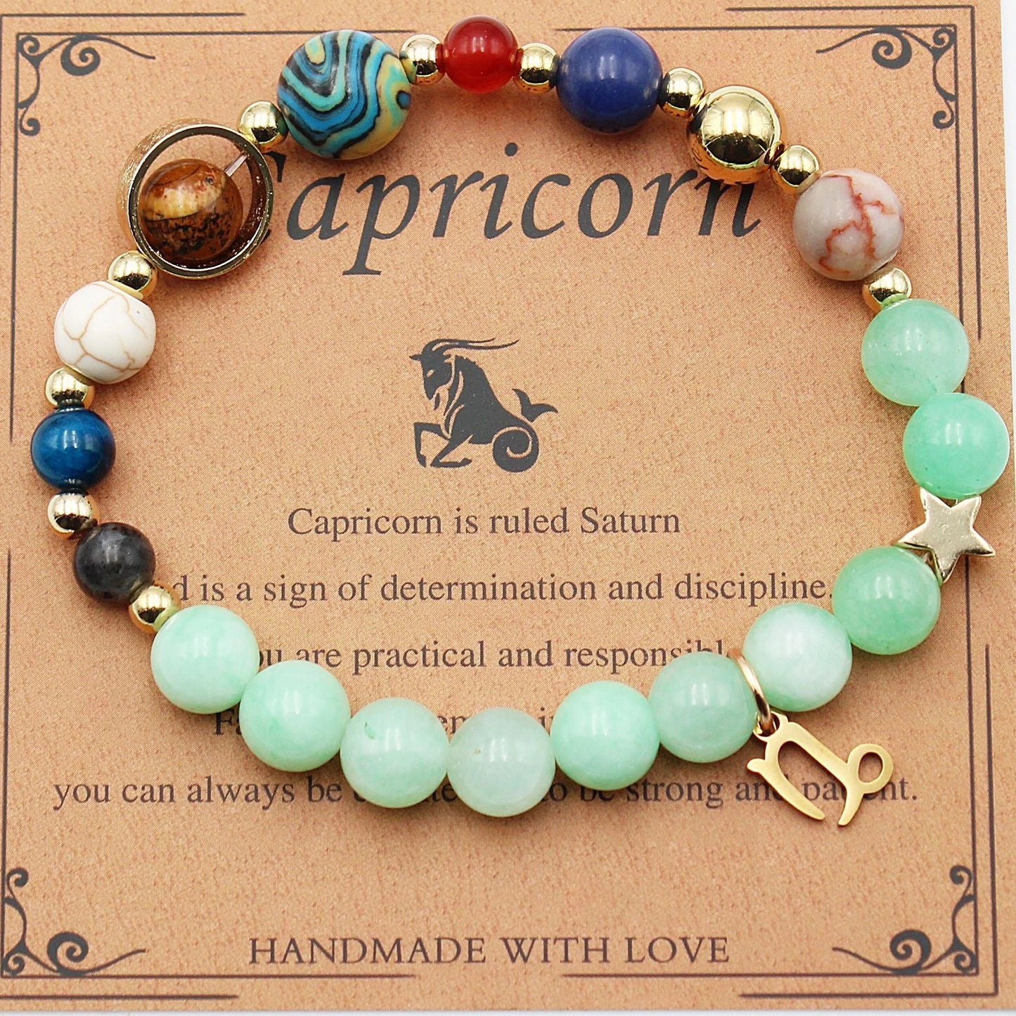 Morgan Stone Beaded Bracelet with twelve constellation designs