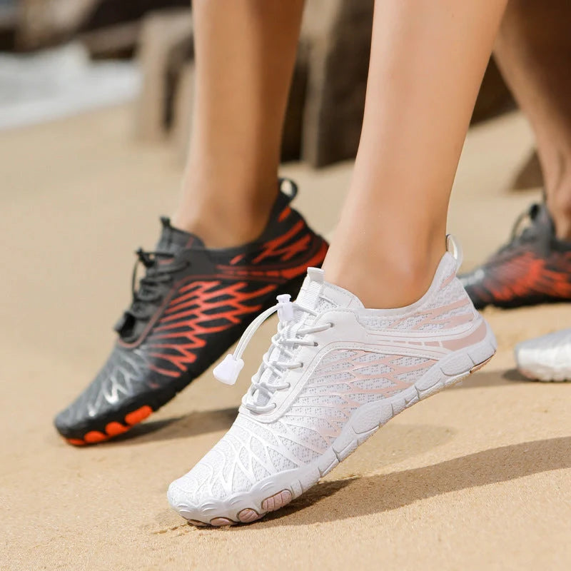 Smmer Water Shoes with non-slip rubber sole and mesh upper in various colours