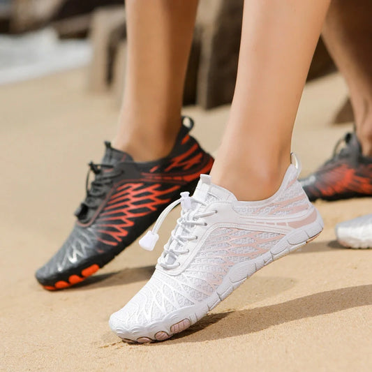 Smmer Water Shoes with non-slip rubber sole and mesh upper in various colours