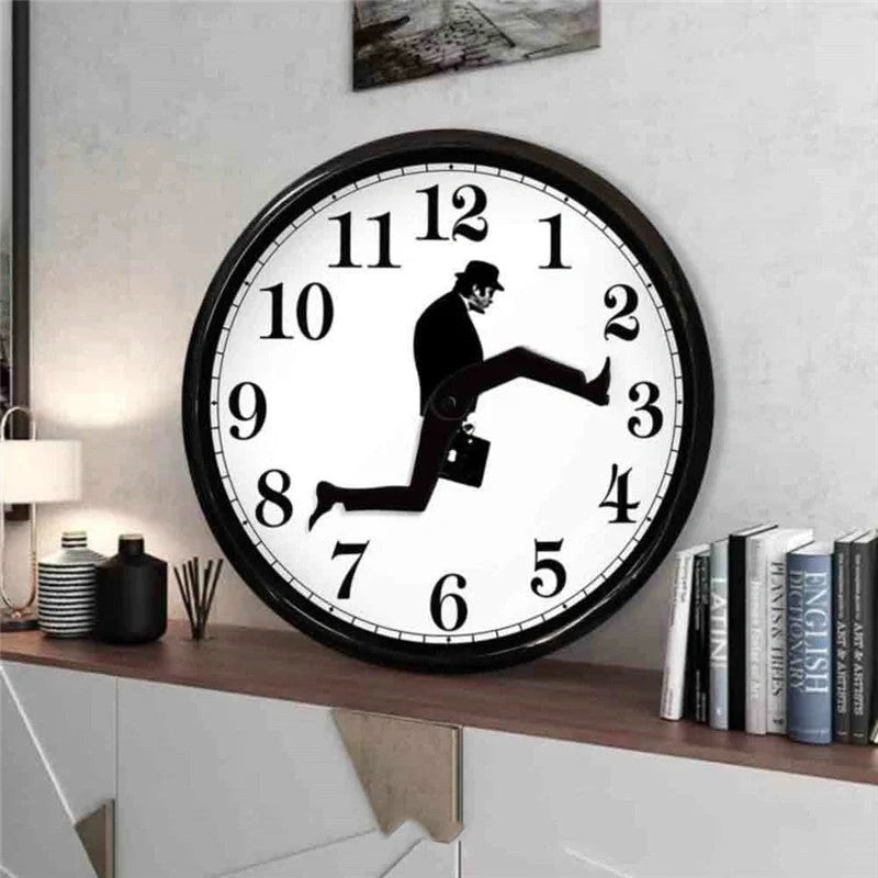 Silent European-style wall clock in black and white options