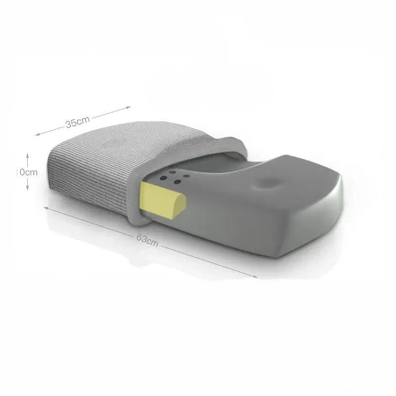 Customizable memory foam pillow with adjustable loft and knitted cotton cover for neck pain relief and better sleep