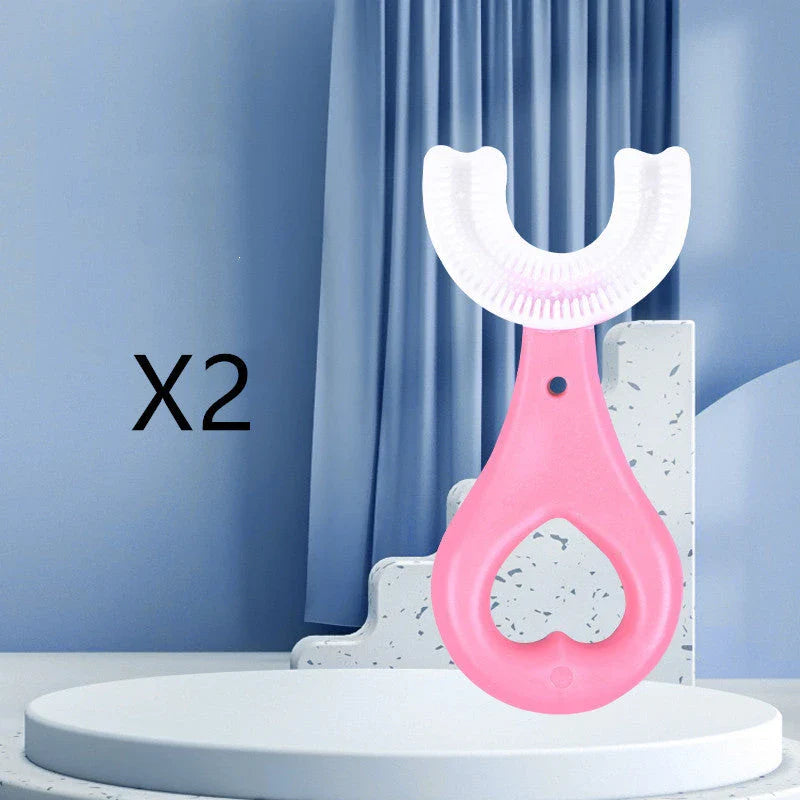 Soft, U-Shaped Children's Toothbrush in Various Vibrant Colors Made of Food-Grade Rubber