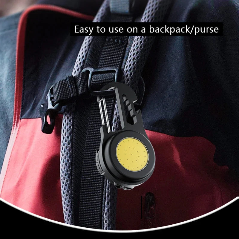 6 IN 1 Multi-functional Mini Keychain Lamp with Super Bright COB Light