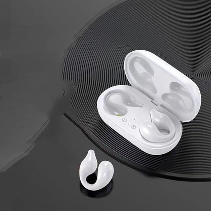 Bluetooth 5.2 bone conduction headphones in white and black with HIFI sound