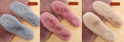 Winter sheepskin insoles with wool felt layer for enhanced warmth and comfort
