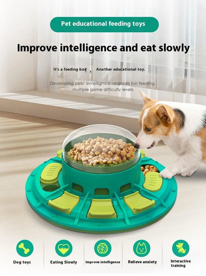 Interactive dog puzzle toy for IQ improvement and slow feeding