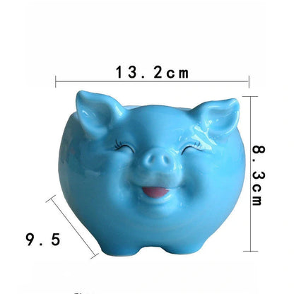 Hand-painted Nordic cartoon animal ceramic succulent pot in various colours and sizes