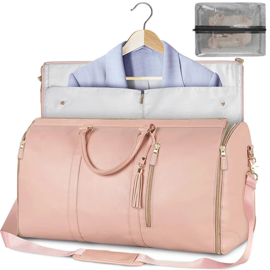 Versatile travel duffel bag for women with waterproof and foldable design, available in various color options
