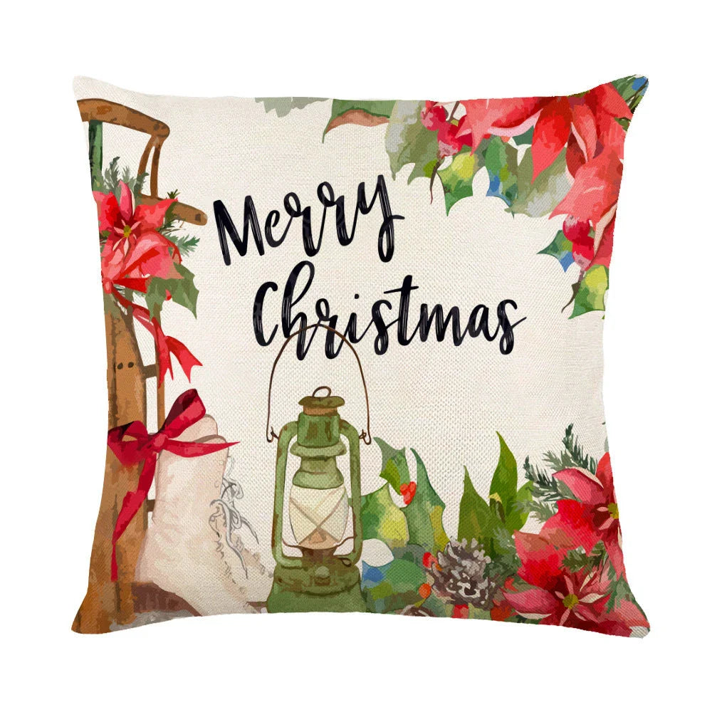 Festive Christmas pillow covers with snowflake pattern for cozy home decor