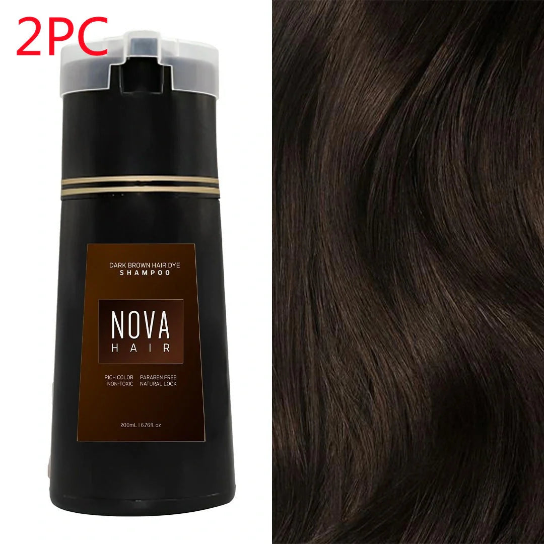 3-in-1 Hair Dye Shampoo for quick grey coverage and hair nourishment