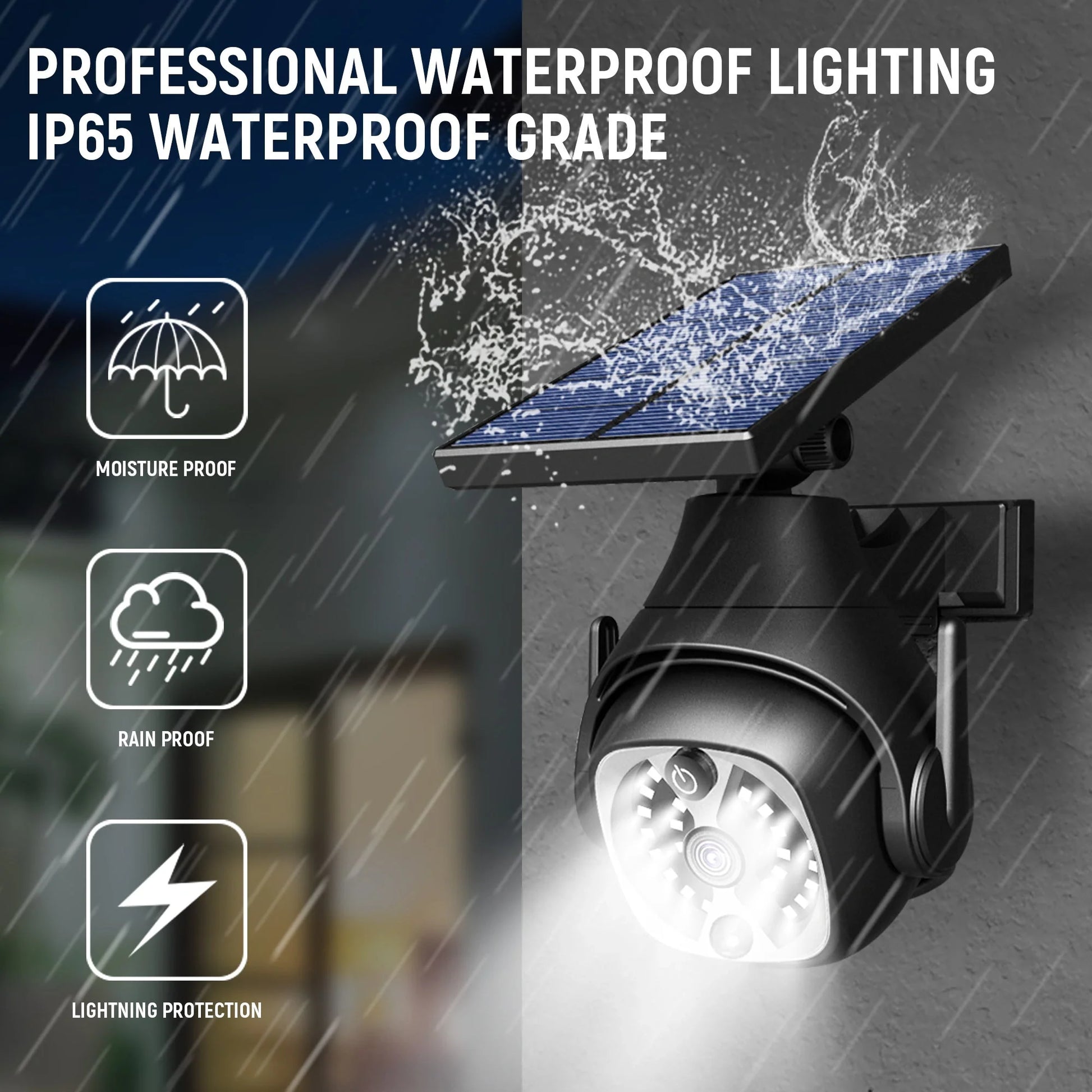 Solar-powered outdoor courtyard lights with human sensing technology