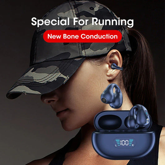 Premium Bone Conduction Wireless Earbuds with Bluetooth 5.3, Dual-Drive Audio, and Ergonomic Ear-Clip Design